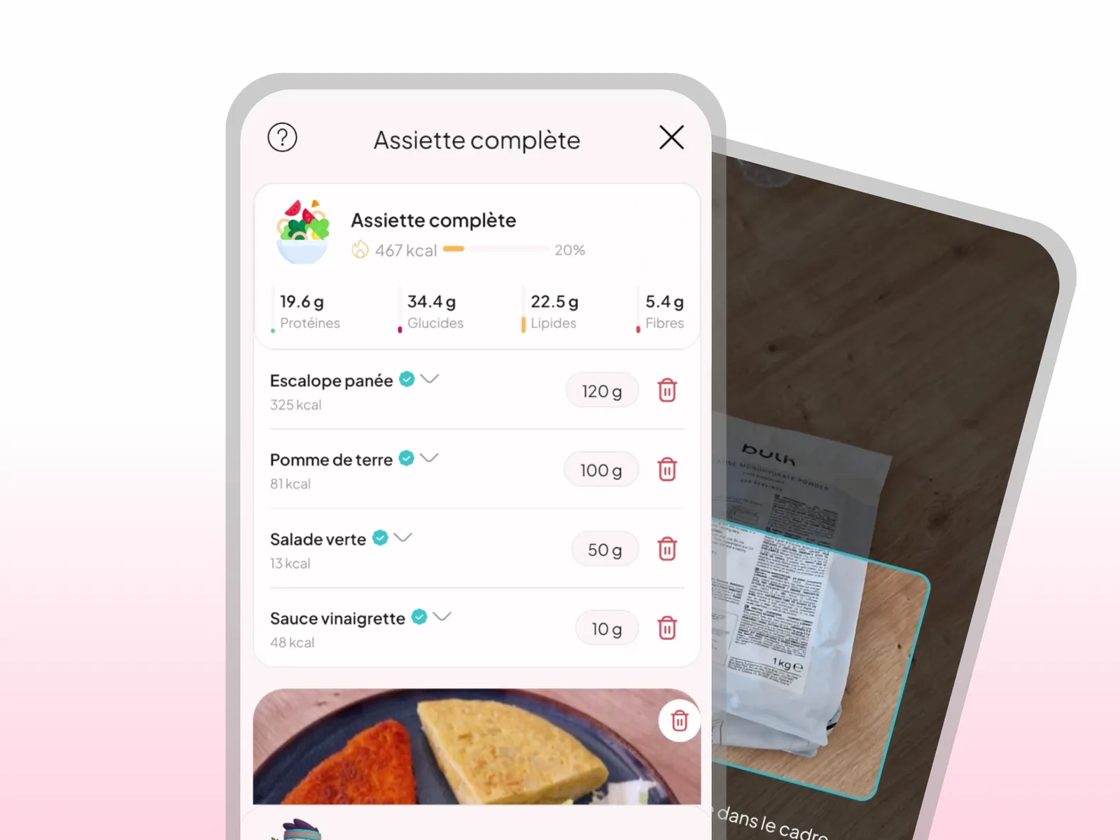 Tracker alimentaire IA de WellMate pour le coaching présentiel